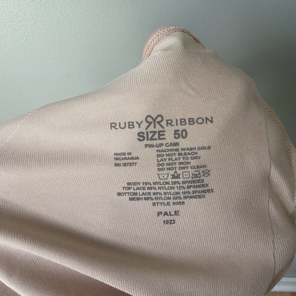 NEW RUBY RIBBON PIN UP CAMI WOMENS size 50 Pale Nude Lace Shapewear - Picture 10 of 12